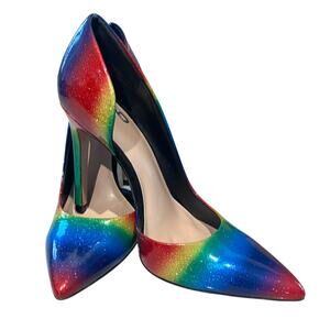 Mix No. 6 Aradowia Glossy Rainbow High Heel Stiletto Pumps-size 6.5